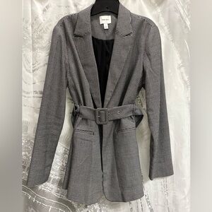 Nine West Black and White Houndstooth Blazer with sparkle